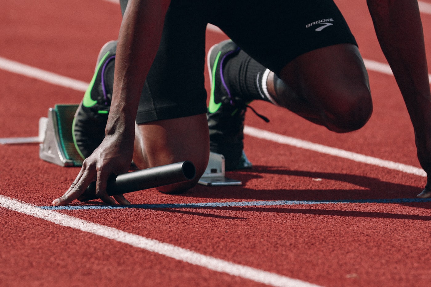 Athlete in the starting blocks